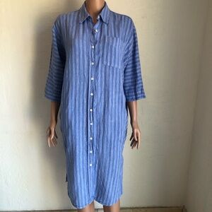 Universal Thread Tie-Front Linen Blend Shirt-Dress Women’s Size S Short Sleeves
